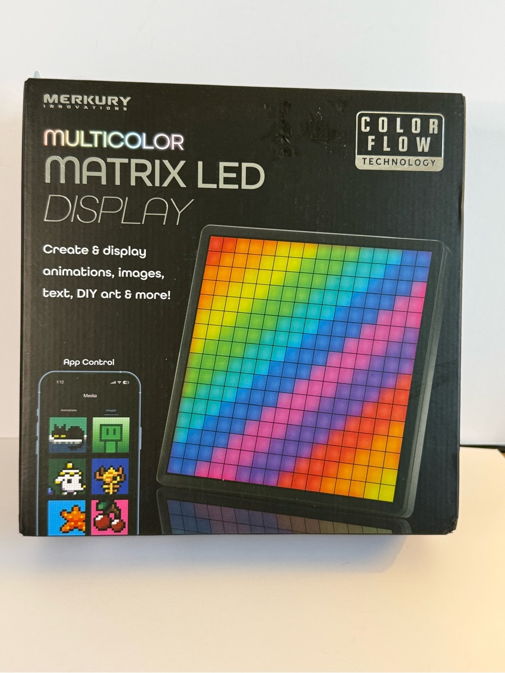 Merkury multicolor matrix LED display 16x16 Bluetooth pixel art light